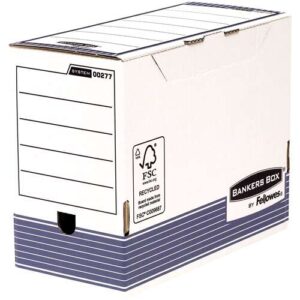 fellowes bankers box caja de archivo definitivo 150mm a4 montaje automatico fastfold carton reciclado certificacion fsc