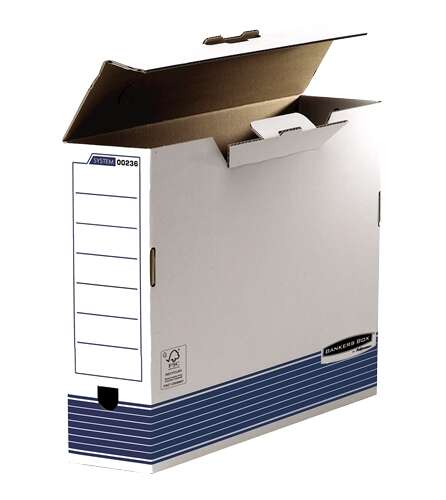 fellowes bankers box caja de archivo definitivo 100mm a3 montaje automatico fastfold carton reciclado certificacion fsc