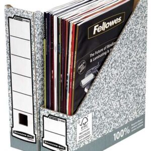 fellowes bankers box revistero a4 80mm montaje manual carton reciclado certificacion fsc color gris