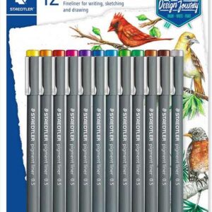staedtler pigment liner 308 pack de 12 rotuladores calibrados trazo 0.5mm secado rapido colores surtidos