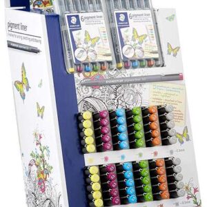 staedtler pigment liner 308 expositor con 60 rotuladores + 10 estuches colores surtidos