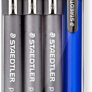 staedtler pigment liner 308 pack de 3 rotuladores calibrados 0,2 0,4 y 0,8mm + 1 portaminas 0.5mm secado rapido color negro