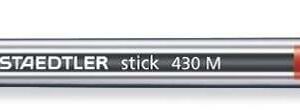 staedtler stick 430 boligrafo con capuchon punta 0.35mm tinta endeleble color rojo