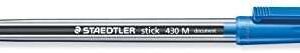 staedtler stick 430 boligrafo con capuchon punta 0.35mm tinta endeleble color azul