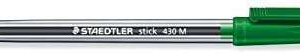 staedtler stick 430 boligrafo con capuchon punta 0.35mm tinta endeleble color verde