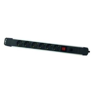 elbat regleta alimentacion aluminio 6 tomas schuko interruptor on/off proteccion de sobrecarga cable de 1.50m