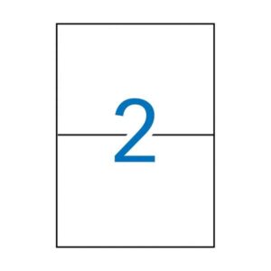 apli pack de 200 etiquetas rectangulares 210x148mm 100 hojas por 2 etiquetas adhesivo permanente cantos rectos color blanco