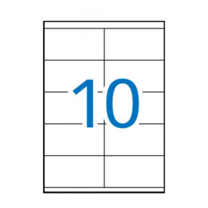 apli pack de 100 etiquetas blancas 105 x 57mm cantos rectos adhesivo permanente