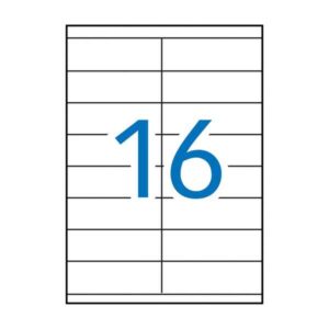 apli pack de 1.600 etiquetas rectangulares 105x35mm 100 hojas por 16 etiquetas adhesivo permanente cantos rectos color blanco