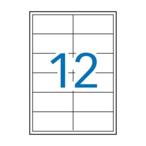 apli pack de 1.200 etiquetas rectangulares 97x42,4mm 100 hojas por 12 etiquetas adhesivo permanente cantos rectos color blanco