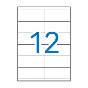 apli pack de 1.200 etiquetas rectangulares 105x48mm 100 hojas por 12 etiquetas adhesivo permanente cantos rectos color blanco