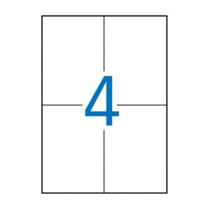 apli pack de 2.000 etiquetas rectangulares 105x148mm 500 hojas por 4 etiquetas adhesivo permanente cantos rectos color blanco