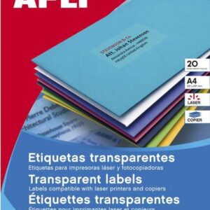 apli etiquetas permanentes translucidas 210 x 297 mm 20 hojas resistentes intemperie