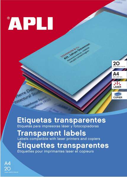 apli etiquetas permanentes translucidas 210 x 297 mm 20 hojas resistentes intemperie