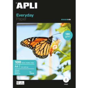 apli papel fotografico everyday a4 180gr acabado brillante 100 hojas