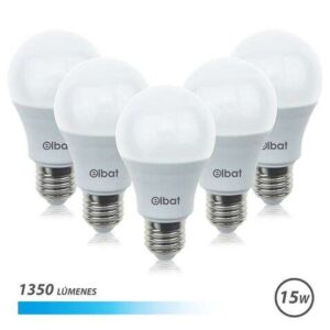 elbat pack de 5 bombillas led a60 15w e27 1350lm 6500k luz fria