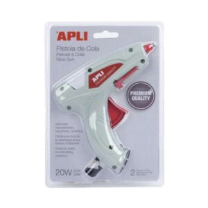 apli pistola de cola termofusible premium hot melt 20w + 2 barras de cola