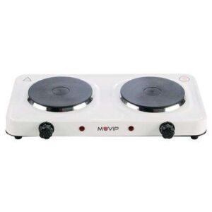 muvip cocina electrica de 2 placas 2000w 5 niveles de potencia termostato con sistema de seguridad
