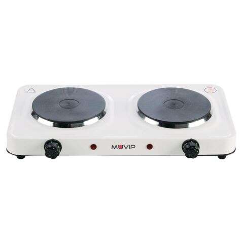 muvip cocina electrica de 2 placas 2000w 5 niveles de potencia termostato con sistema de seguridad