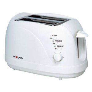 muvip tostadora de pan 750w capacidad para 2 rebanadas 6 niveles de tostado funcion calentar, descongelacion y recalentar parada automatica y manual