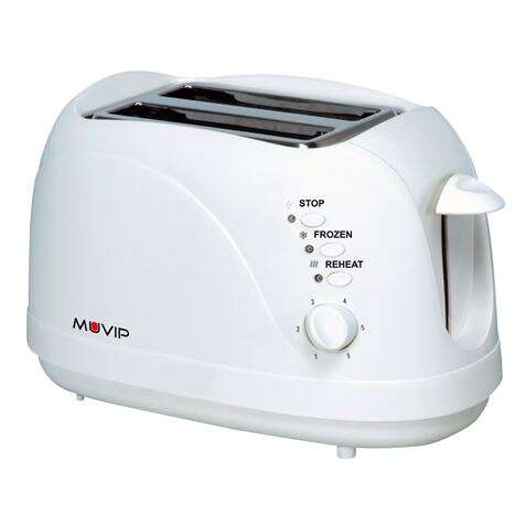 muvip tostadora de pan 750w capacidad para 2 rebanadas 6 niveles de tostado funcion calentar, descongelacion y recalentar parada automatica y manual