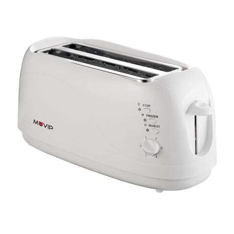 muvip tostadora de pan 1300w capacidad para 4 rebanadas 6 niveles de tostado funcion calentar, descongelacion y recalentar parada automatica y manual