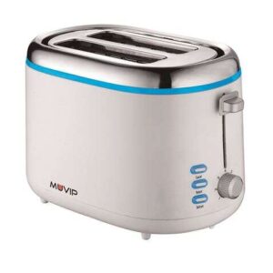 muvip design tostadora de pan 850w capacidad para 2 rebanadas 7 niveles de tostado funcion calentar, descongelacion y recalentar parada automatica y manual