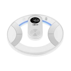 muvip round design bascula de baño digital pantalla lcd plataforma de cristal peso max. 180kg auto apagado