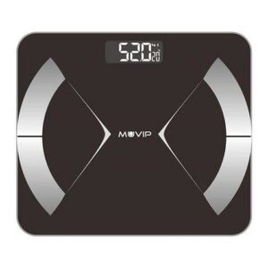 muvip body muscle bascula de baño digital bluetooth pantalla lcd plataforma de cristal templado 10 memorias peso max. 180kg auto apagado