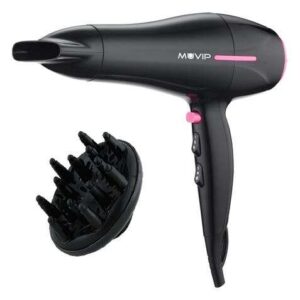 muvip secador de pelo 2200w motor dc 2 velocidades y 3 temperaturas boton aire frio gancho para colgar