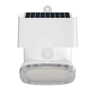 elbat foco solar 2000lm luz fria 6000k regulacion vertical y horizontal panel solar 1w ip65 color blanco
