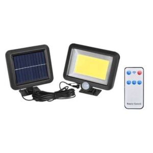 elbat foco solar + mando 1000lm luz fria 6500k sensor de movimiento bateria 1200mah
