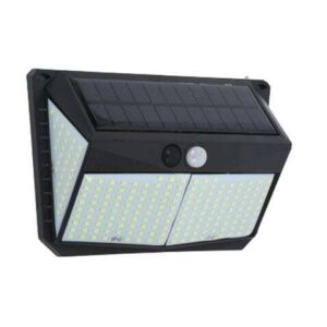 elbat aplique solar 3 caras 250lm luz fria 6500k sensor movimiento bateria 1200mah