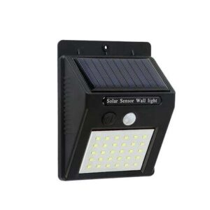 elbat aplique led solar 30lm luz fria 6500k sensor de movimiento bateria 1200mah