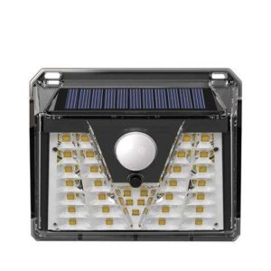elbat aplique led solar 150lm luz fria 6500k sensor de movimiento bateria 1200mah