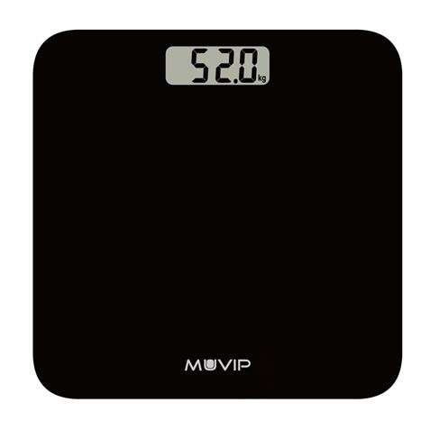 muvip bascula digital de baño capacidad 180kg sensores alta precision color negro