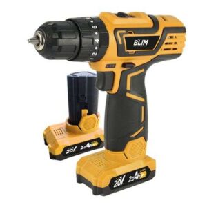 blim taladro percutor a bateria 20v 2ah incluye 2 baterias 32nm par maximo 2 velocidades 0 400/0 1500rpm color amarillo