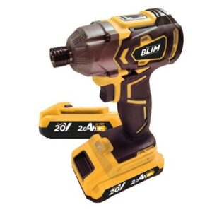 blim atornillador de impacto a bateria 20v 2ah incluye 2 baterias 190nm par maximo 2 velocidades 0 1000/0 2800rpm color amarillo