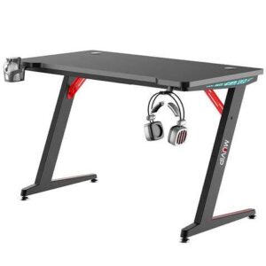 muvip pro300 mesa gaming fibra de carbono con luz rgb solida gran superficie portavasos gancho para auriculares medidas 120x60x75cm color negro