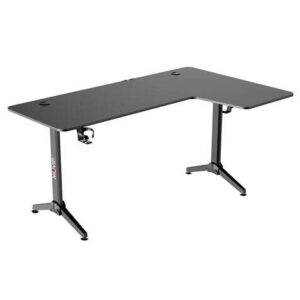 muvip pro1300 mesa gaming fibra de carbono en l derecha solida gran superficie portavasos gancho para auriculares medidas 160x100x75cm color negro