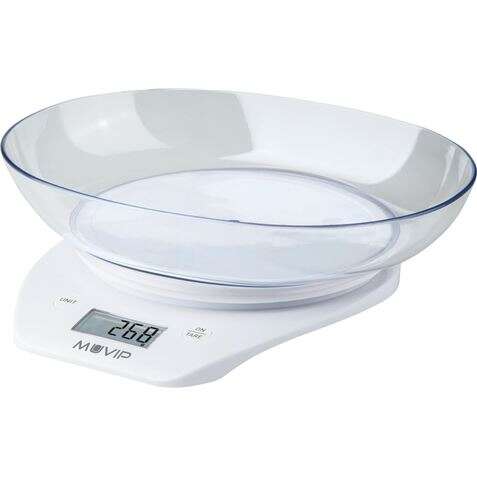 muvip bascula de cocina digital con bol bol transparente de 1.5l sensor de alta precision peso max. 5kg