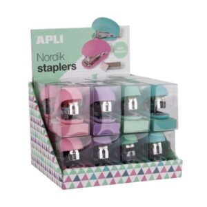 apli nordik collection grapadora pequeña grapas nº22/6 24/6 cada grapadora incluye 1.000 grapas colores surtidos