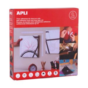 apli cinta de velcro 20 mm x 25 m extrafuerte resistencia hasta 10kg color blanco