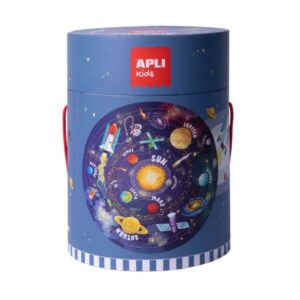 apli puzzle circular del sistema solar de 48 piezas tamaño Ø50cm poster para facilitar montaje recomendado para niños a partir de 5 años