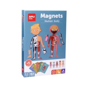 apli juego magnetico del cuerpo humano ayuda a familiarizarse con el cuerpo humano 63 piezas magneticas y 15 fichas recomendado para niños a partir de 5 años