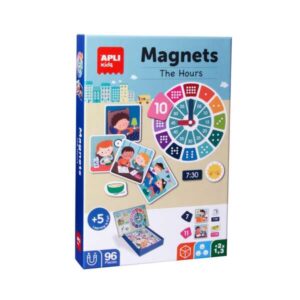 apli juego magnetico aprende las horas ayuda a los niños a aprender las horas 96 fichas magneticas con las partes del reloj recomendado para niños a partir de 5 años