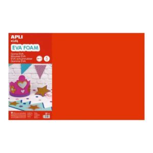 apli pack de 5 goma eva 600 x 400 mm grosor 2 mm impermeable moldeable al calor color rojo