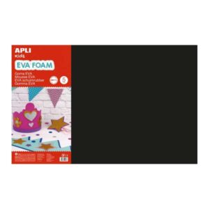 apli pack de 5 goma eva 600 x 400 mm grosor 2 mm impermeable moldeable al calor color negro