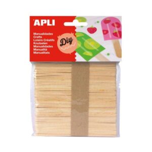 apli pack de 50 palos polo de madera natural 114 x 10 mm color madera