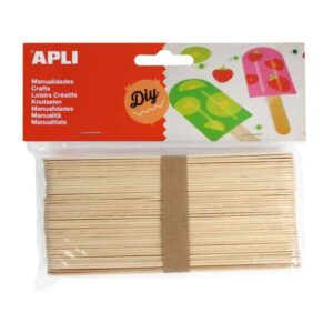 apli pack de 40 palos polo jumbo de madera natural 150 x 18 mm color madera